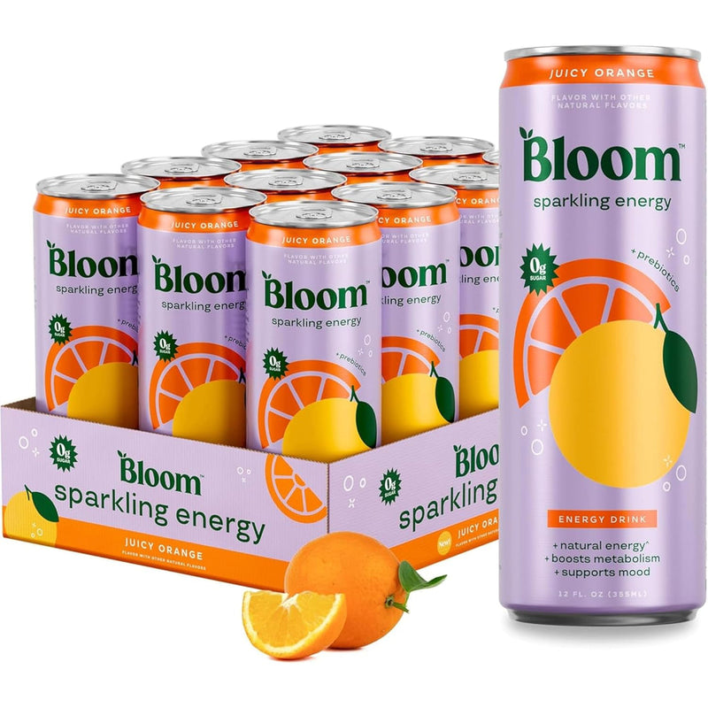 Bloom Sparkling Energy 12 Oz 12pk Juicy Orange