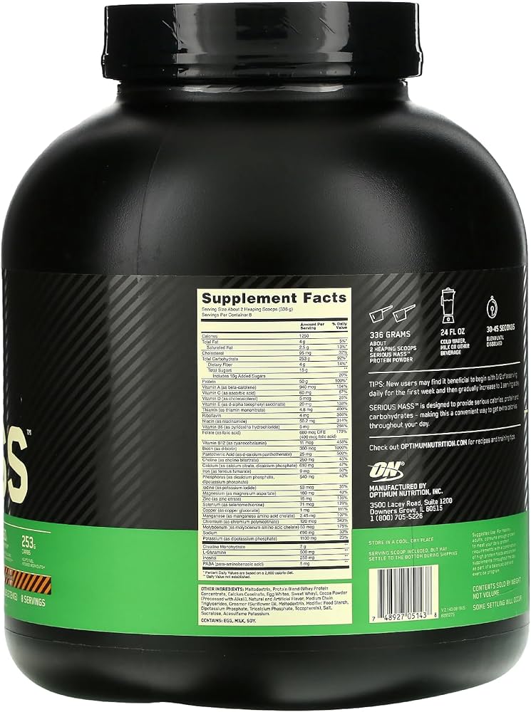 Optimum Nutrition Serious Mass 6 Lbs Chocolate