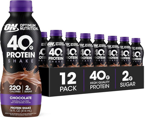 OPTIMUM NUTRITION Optimum Nutrition Gold Std 40 g Protein Shake 14oz 12 Pack Chocolate