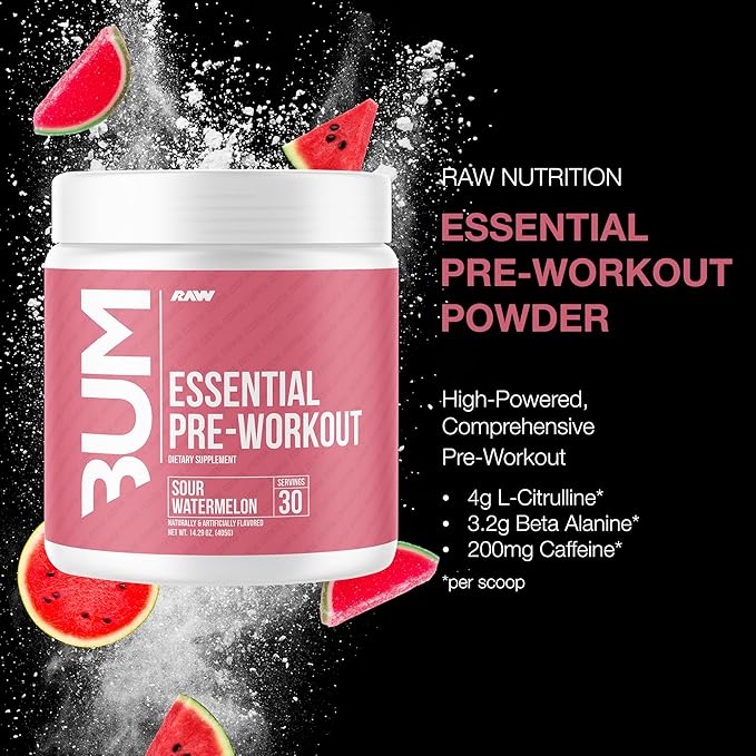 Raw Cbum Essential Pwo 30 Serv Sour Watermelon