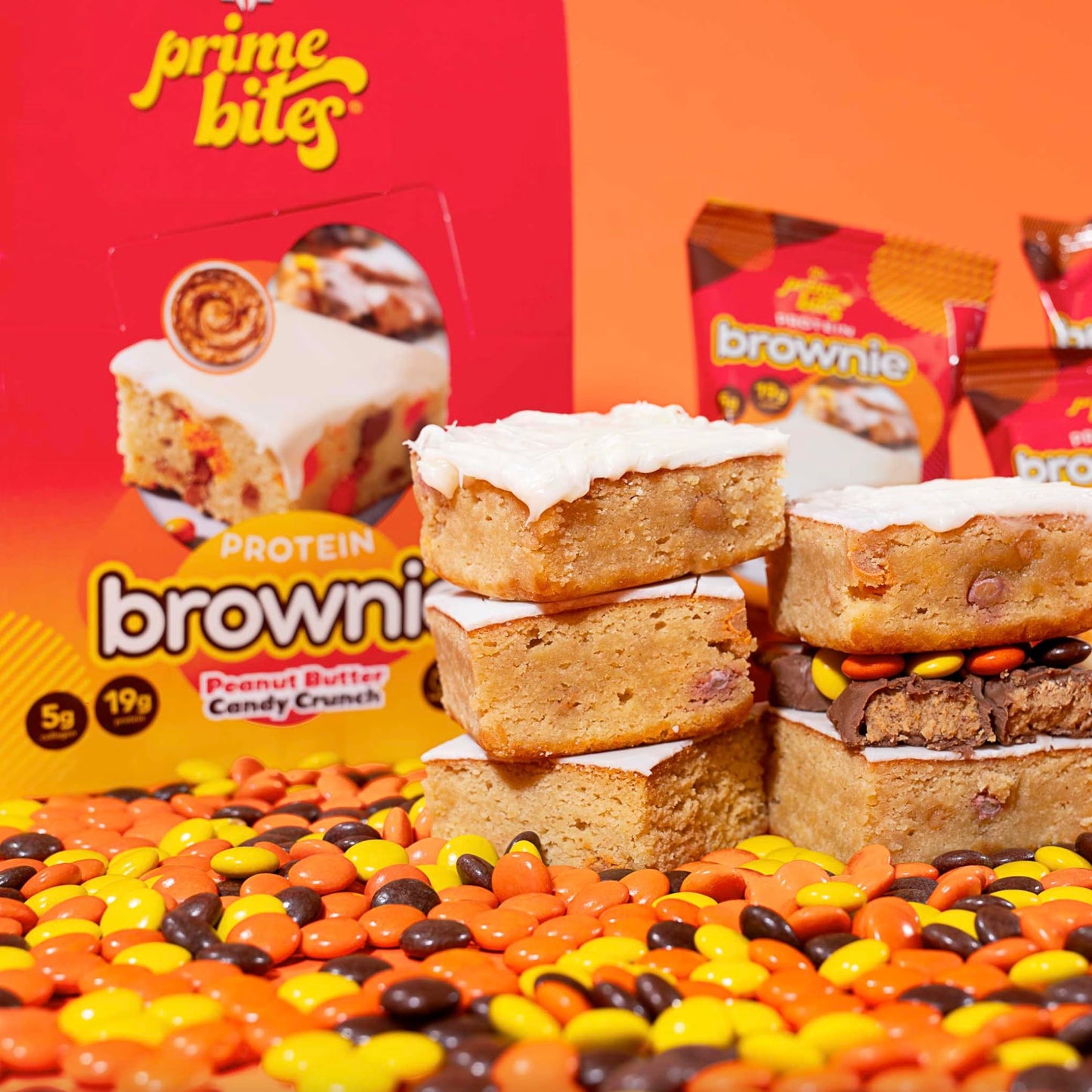 Prime Bites Brownie 12 Pz Peanut Butter Candy Crunch