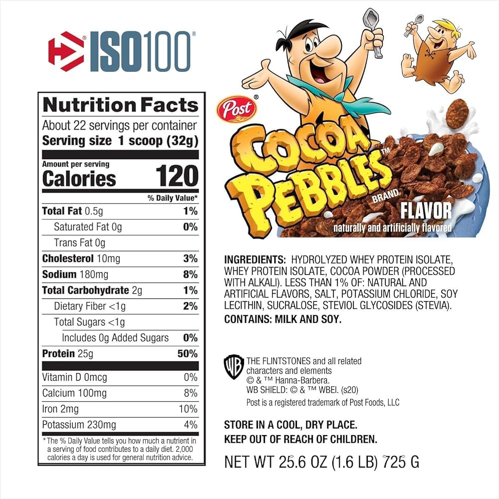 Dymatize Nutrition Iso 100 1.4 Lbs 20 Serv Cocoa Pebbles