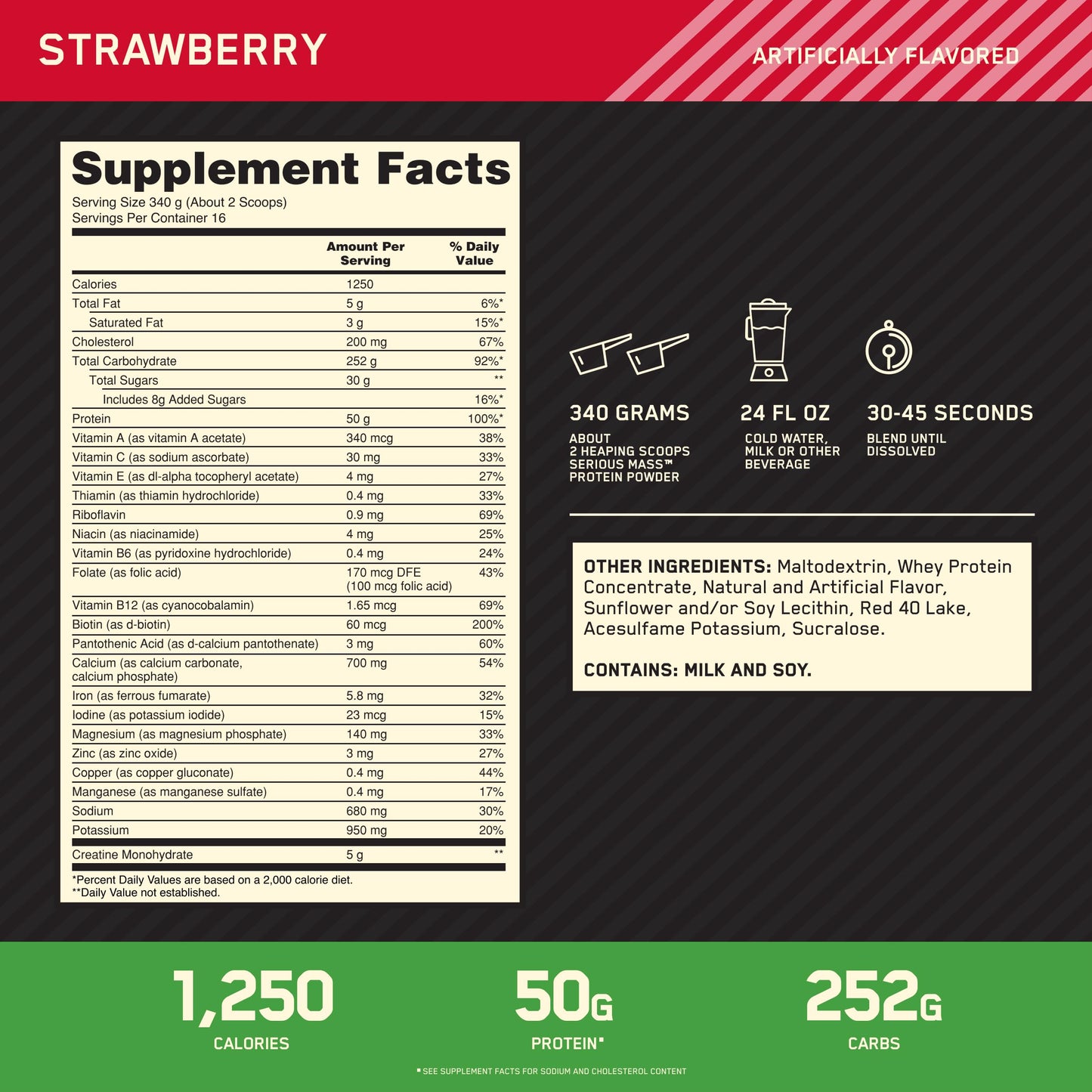 ON SERIOUS MASS 12 LBS STRAWBERRY *OFERTA*