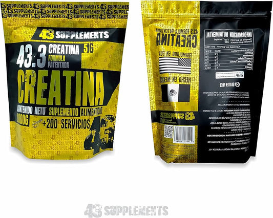 43 Suplements – 43 Creatina Bag 1 kg – Rendimiento Y Fuerza – Sabor 43