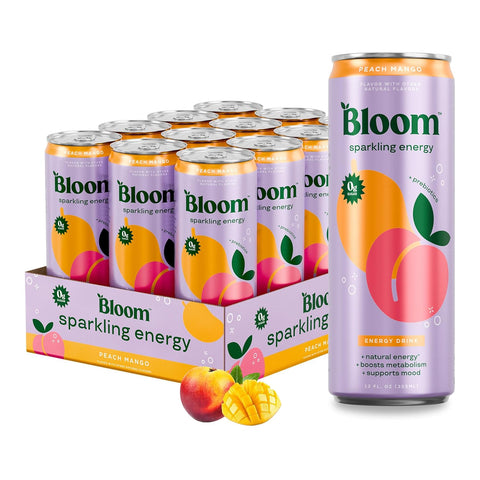Bloom Sparkling Energy 12 Oz 12pk Peach Mango