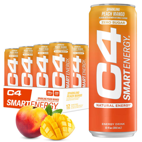 CELLUCOR Cellucor Cel C4 Smart Energy Crb 12oz 12pk Peach Mango