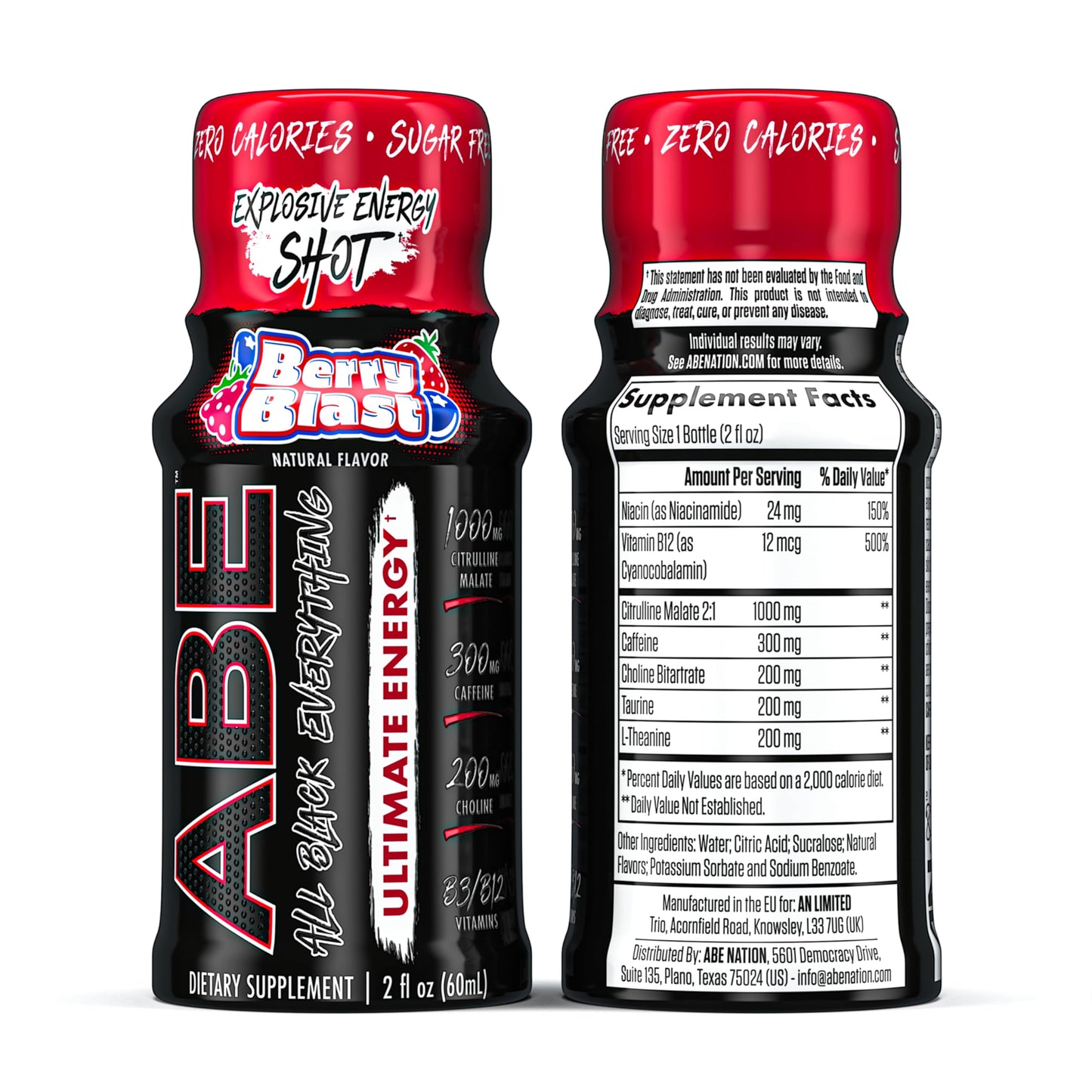 Abe Shot 60 Ml 12 Pack Berry Blast