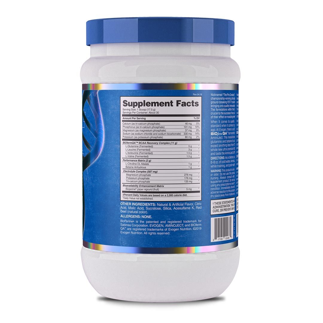 Evogen Nutrition Aminoject 30 Serv Blue Raspberry