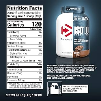 Dymatize Nutrition Iso 100 1.4 Lbs 20 Serv Fudge Brownie