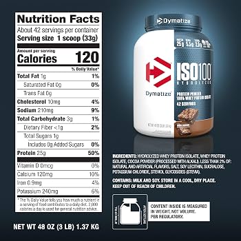 Dymatize Nutrition Iso 100 3 Lbs Chocolate Fudge Brownie