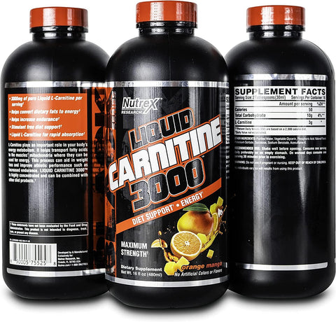 Nutrex Nt Liquid L-carnitine 3000 31 Servicios Orange Mango
