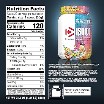 Dymatize Nutrition Iso 100 1.3 Lbs 20 Serv Birthday Cake Pebbles