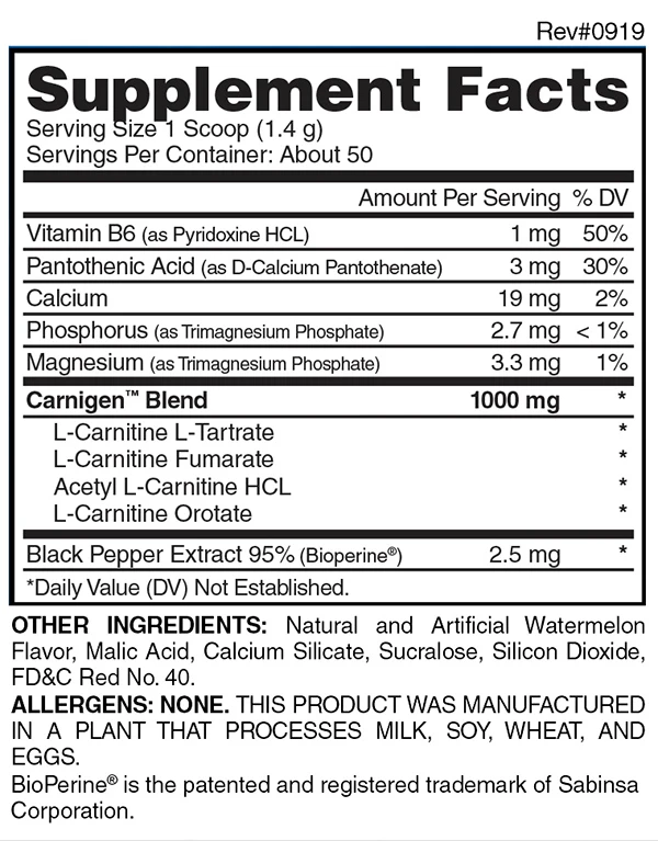 Evogen Nutrition Carnigen 50 Serv Raspberry Lemonade