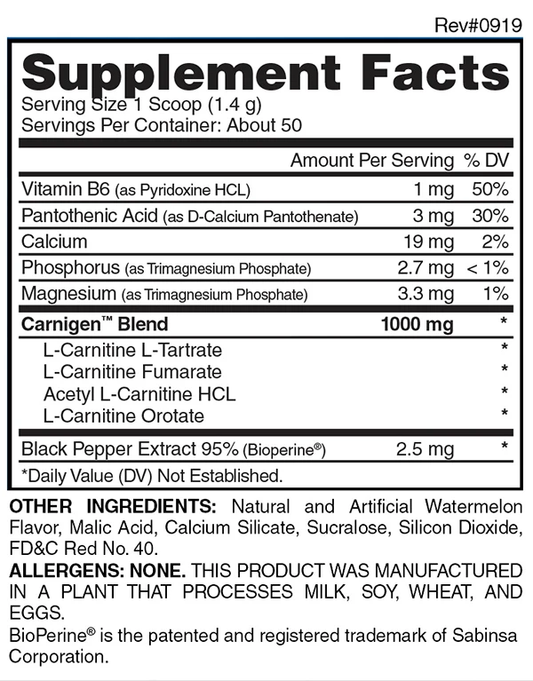 Evogen Nutrition Carnigen 50 Serv Watermelon