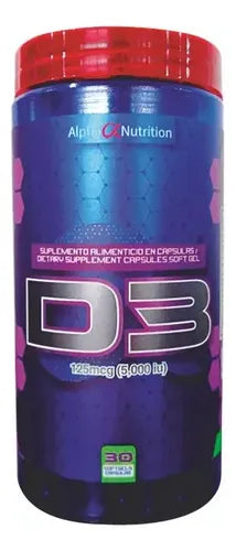 ALPHA NUTRITION Alpha Nutrition Alpha Vitamina D3 125mg (5,000 Iu) 30 Cápsulas