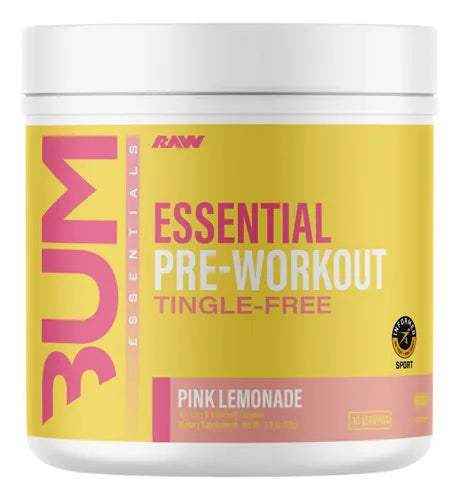 RAW Raw Cbum Essential Tingle Free Pre-workout 30 Servicios Pink Lemonade Nuevo