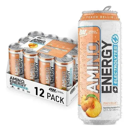 OPTIMUM NUTRITION Optimum Nutrition Amino Energy 355 ml 12 Pack Peach Bellini + Electrolytes