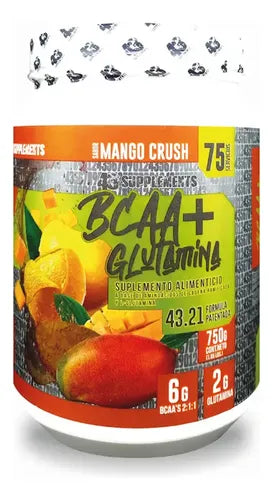 43 SUPLEMENTS 43 Suplements 43 BCAA + Glutamina 750 g Mango Crush