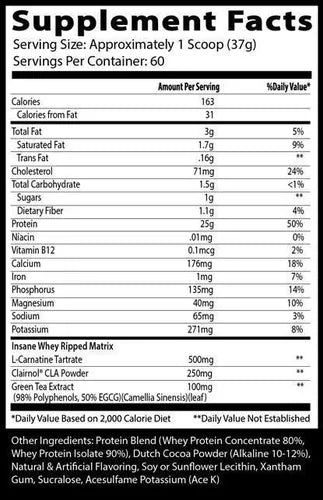 Insane Labz – Insane Whey Ripped 4.5 lb Vainilla