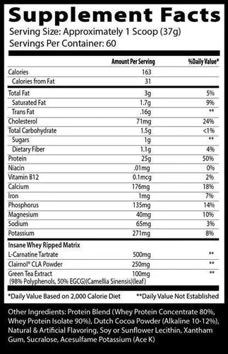 Insane Labz Insane Whey Ripped 4.5 Lbs Vainilla