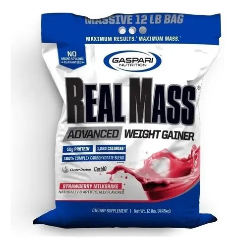 Gaspari Nutrition Gn Real Mass Advanced 12 Lbs Strawberry