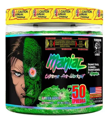 Terror Labs Terror Labz Maniac Pre-workout 30 Servicios Green Apple