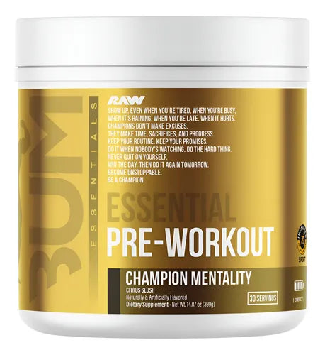 RAW Raw Cbum Essential Pre-workout 30 Servicios Champion Mentality Nuevo