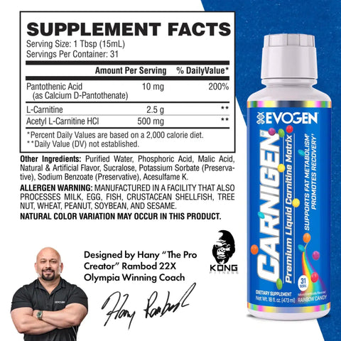 EVOGEN NUTRITION Evogen Nutrition Evo Carnigen Liquid 16 Oz Dragon Fruit Nuevo
