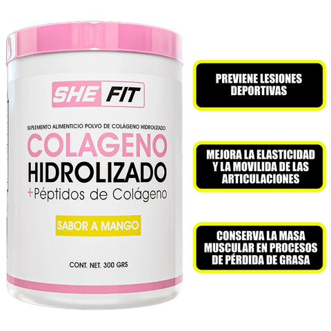 BHP Bhp She Fit Limonada De Fresa Colageno Hidrolizado+ Peptidos De Colageno 30 Servicios