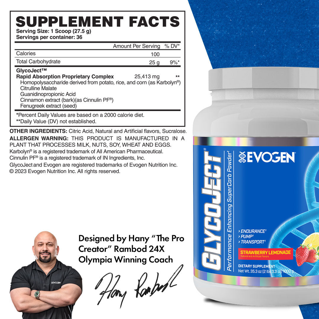 Evogen Nutrition Glycoject 37 Serv Strawberry Lemonade