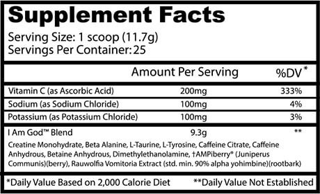 Insane Labz I Am God (25 Serv) Fruit Punch