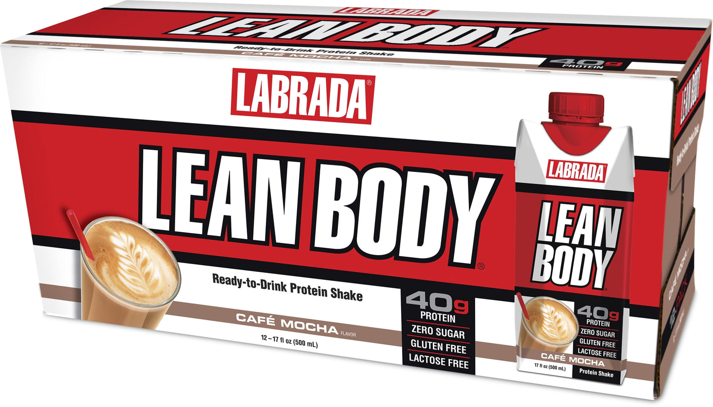 Labrada Lean Body 17 Oz 12 Bottle Cafe Mocha