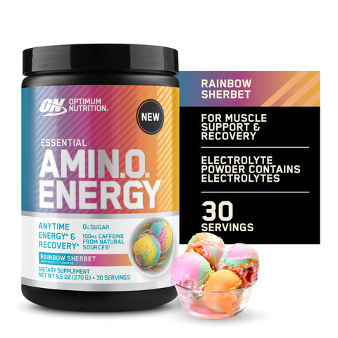 OPTIMUM NUTRITION Optimum Nutrition Amino Energy 270 g Rainbow Sherbet "nuevo Sabor"