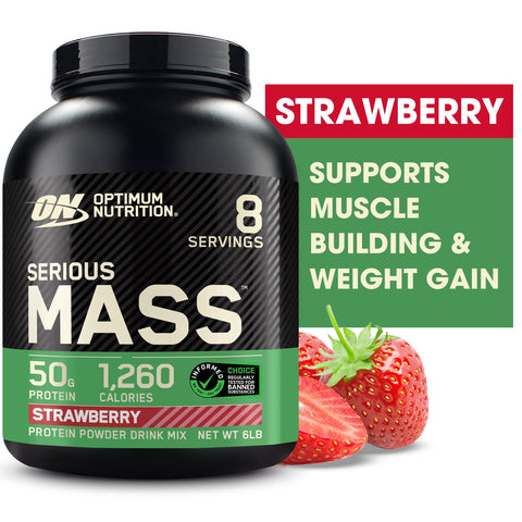 OPTIMUM NUTRITION Optimum Nutrition Serious Mass 6 Lbs Strawberry "oferta"