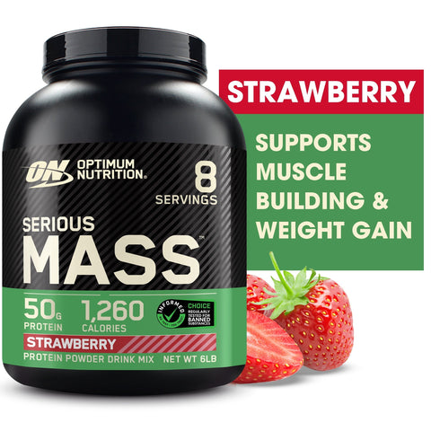 OPTIMUM NUTRITION Optimum Nutrition Serious Mass 6 Lbs Strawberry "oferta"