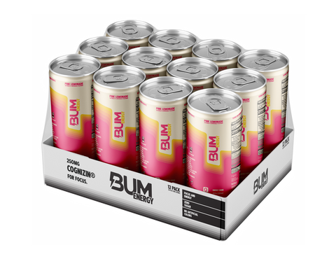 RAW Raw Bum Energy Drink 12 Oz/12 Pack Strawberry Lemonade