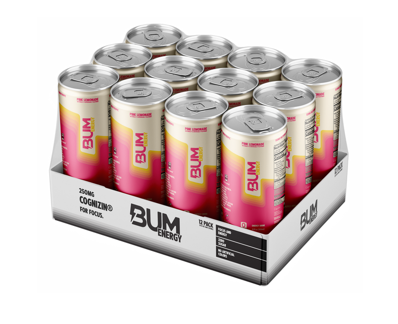RAW Raw Bum Energy Drink 12 Oz/12 Pack Strawberry Lemonade