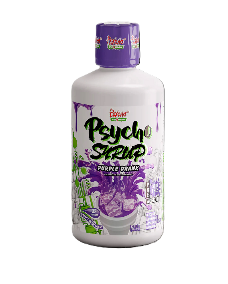 Psycho Pharma Syrup Pre-workout Stim Free 32 Servicios (946 Ml) Purple Drank "nuevo"