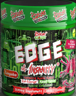 Psycho Pharma Edge Of Insanity Pre-workout 50/25 Servicios Ricky Rotund Raspberrry "nuevo"