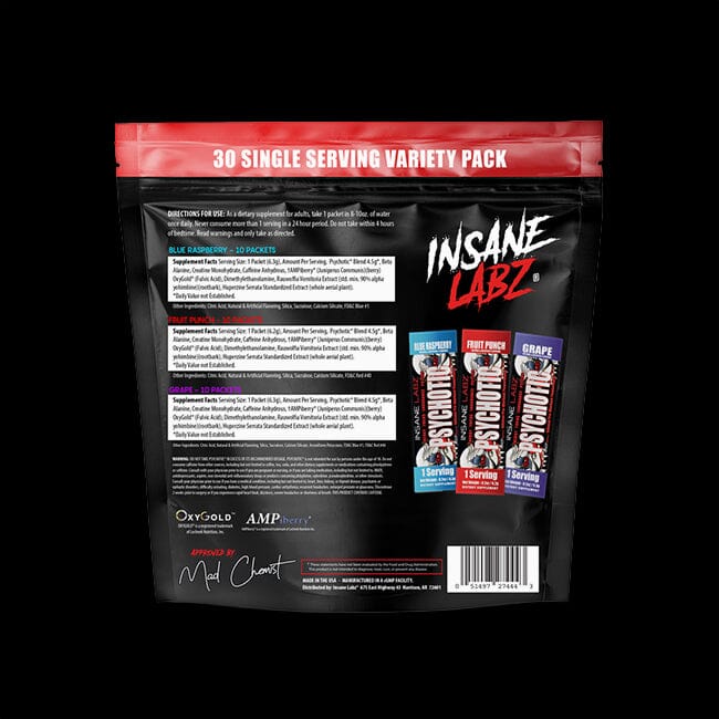 Insane Labz Insane Psychotic 30 Sticks Serv Variety Bag Flavors