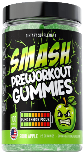 Smash Pre-workout Gummies 100 Ct Sour Apple