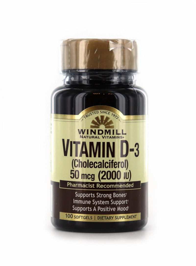 WINDMILL HEALTH PRODUCTS Windmill Health Products Whp Vitamin D3 2000 Iu 50 Mcg 100 Softgels