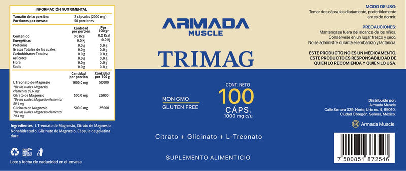 ARMADA Armada Trimag (3 Magnesios) 1000 Mg 100 Cápsulas
