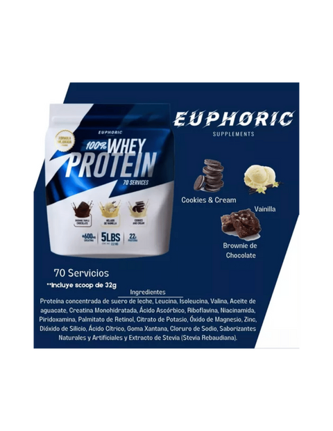Euphoric 100% Whey Protein 5 Lbs Helado De Vainilla