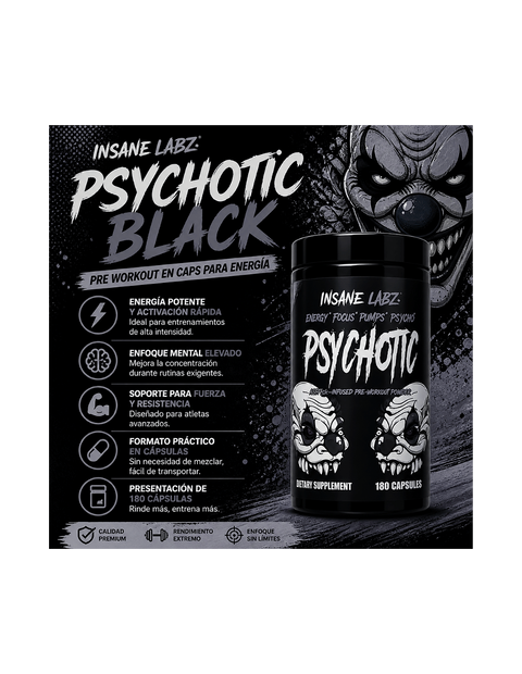 INSANE LABZ Insane Labz Ins Insane Psychotic Black 180 Capsules