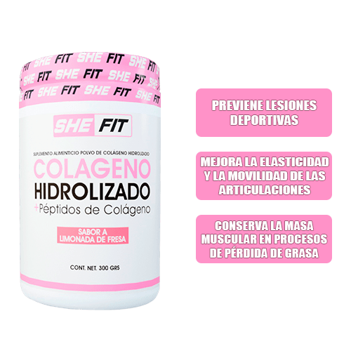 Bhp She Fit Limonada De Fresa Colageno Hidrolizado+ Peptidos De Colageno 30 Serv