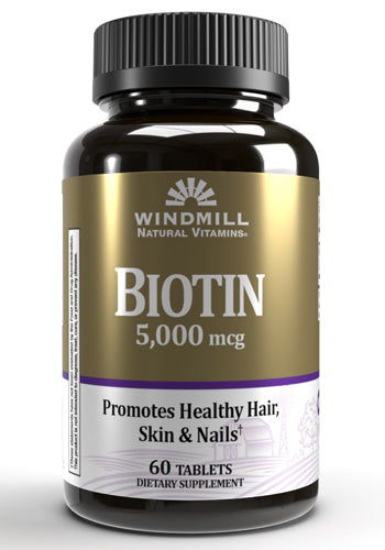 Windmill Health Products Biotin 5000 Mcg 60Ct