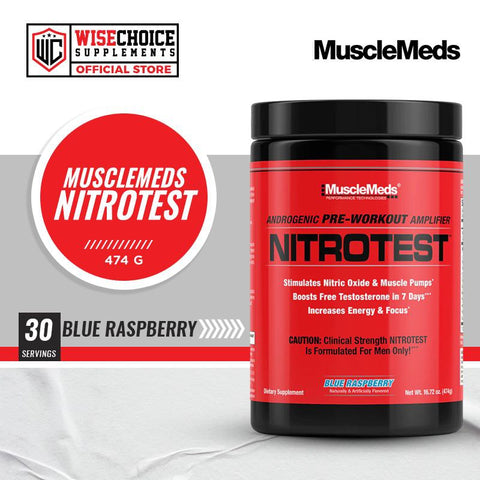 Musclemeds Mmd Nitrotest 30 Servicios Blue Raspberry