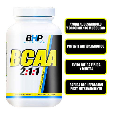 Bhp – BCAA 2:1:1 Ultra 240 Cápsulas – Aminoácidos – Recuperación Muscu