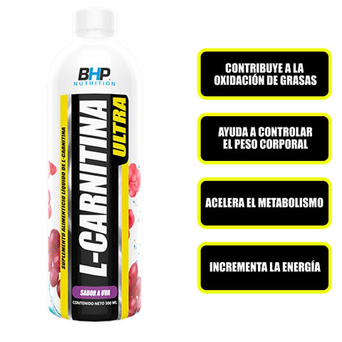 Bhp L-Carnitina Liquida Ultra 500 Ml Uva